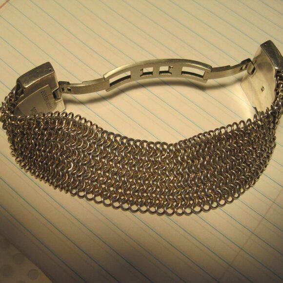 Lois Hill bracelet sterling chainmail bracelet with stainless steel snap closure - Picture 9 of 9